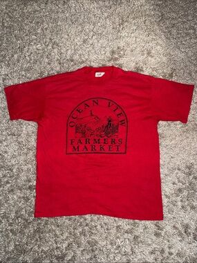 Vintage 90s Ocean View Farmers Market Graphic Tee Artex Tag XL